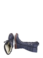 Rieker Womens Blue Zipper Boots - Image 8 of 11