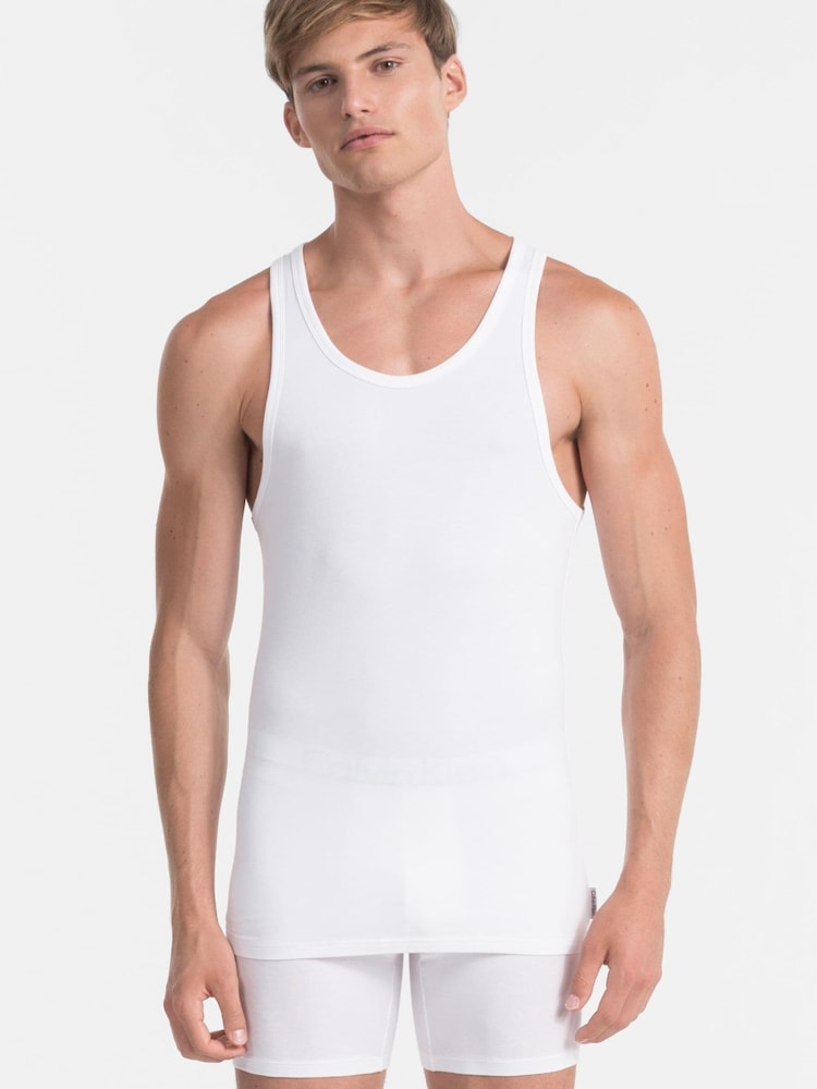 Calvin Klein White Modern Cotton Tanks 2 Pack - Image 1 of 5