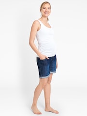 JoJo Maman Bébé Mid Wash Mid Wash Denim Maternity Shorts - Image 10 of 12