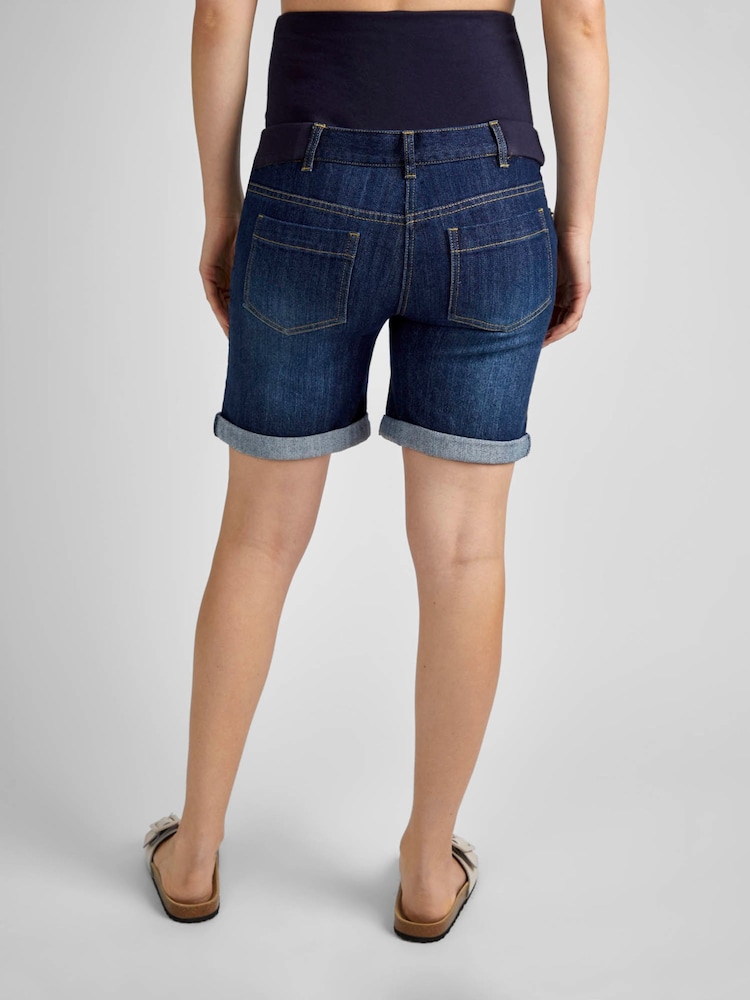 JoJo Maman Bébé Mid Wash Mid Wash Denim Maternity Shorts - Image 4 of 6