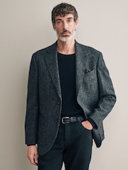 Charcoal Grey Signature Moons British Wool Textured Blazer - Image 1 of 10