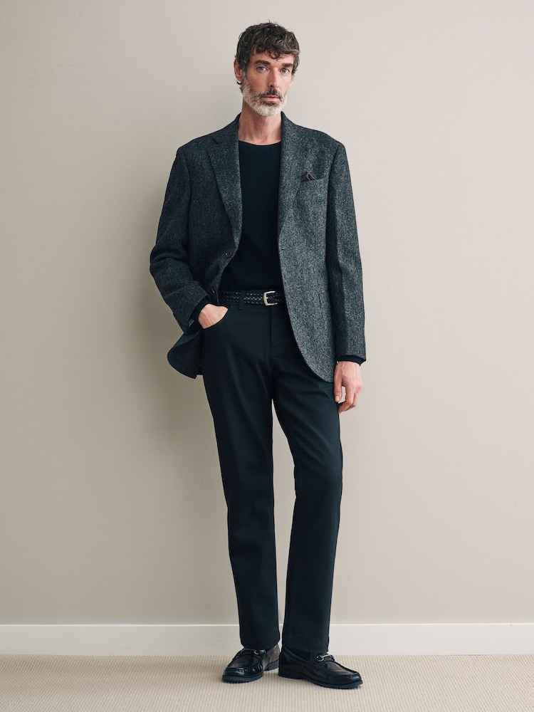 Charcoal Grey Signature Moons British Wool Textured Blazer - Image 2 of 10