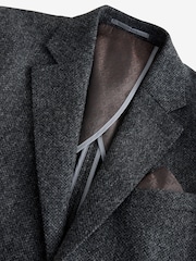 Charcoal Grey Signature Moons British Wool Textured Blazer - Image 8 of 10