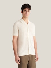 Peckham Rye Natural Open Stitch Knitted Short Sleeves Shirt - Image 1 of 10