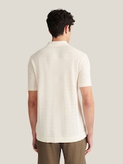 Peckham Rye Natural Open Stitch Knitted Short Sleeves Shirt - Image 4 of 10