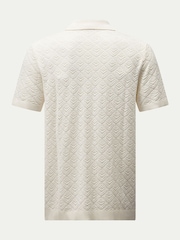 Peckham Rye Natural Open Stitch Knitted Short Sleeves Shirt - Image 7 of 10