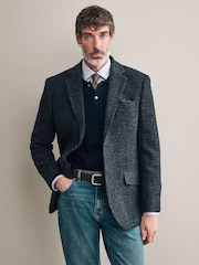 Charcoal Grey Signature Moon's Tonal Check Blazer - Image 1 of 9