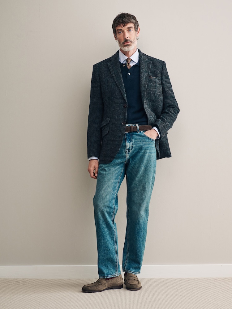 Charcoal Grey Signature Moon's Tonal Check Blazer - Image 2 of 9