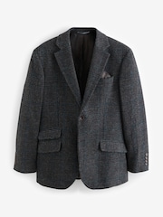 Charcoal Grey Signature Moon's Tonal Check Blazer - Image 5 of 9