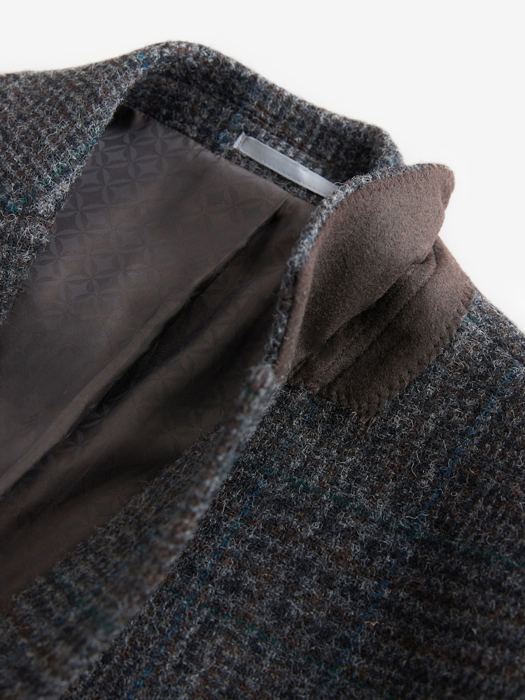 Charcoal Grey Signature Moon's Tonal Check Blazer - Image 9 of 9