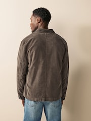 Taupe Micro Corduroy Shacket - Image 4 of 10
