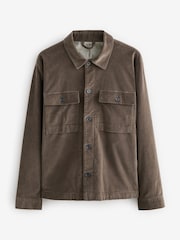Taupe Micro Corduroy Shacket - Image 5 of 10