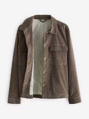 Taupe Micro Corduroy Shacket - Image 6 of 10