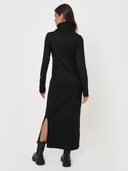 Threadbare Black Turtle Neck Maxi Jumper Dress - Image 3 of 5