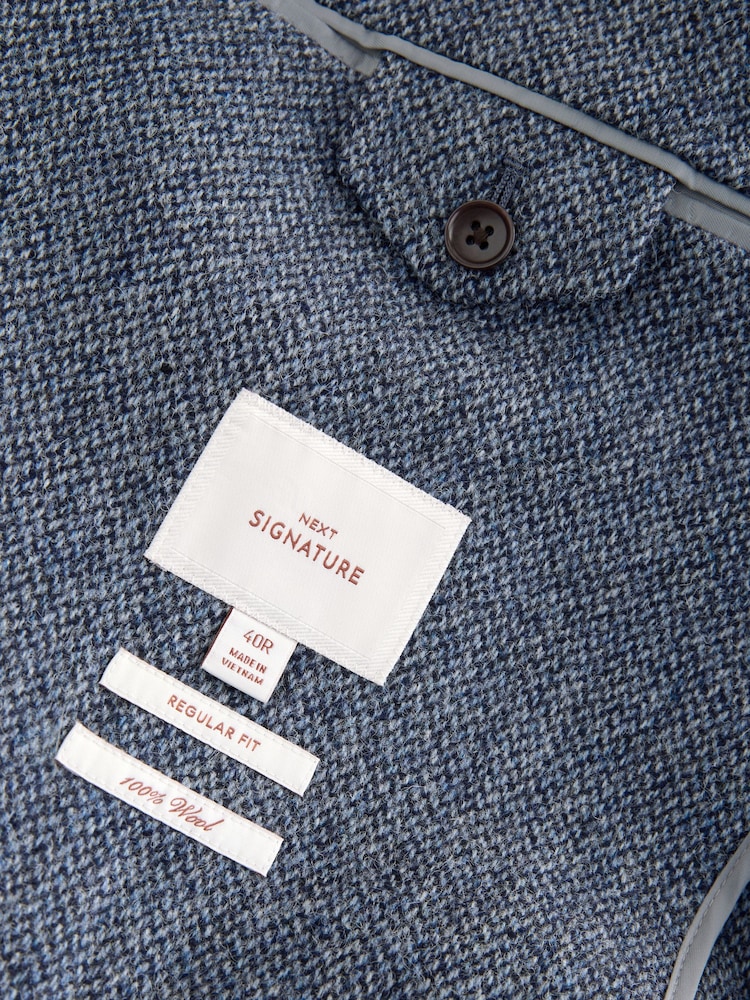 Blue Signature Moons British Wool Textured Blazer - Image 9 of 11