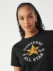 Черный - Футболка из 100% хлопка с принтом Converse - Изображение 3 из 7