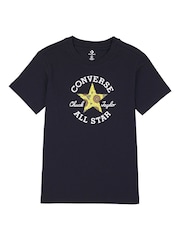 Черный - Футболка из 100% хлопка с принтом Converse - Изображение 4 из 7