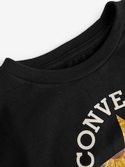 Черный - Футболка из 100% хлопка с принтом Converse - Изображение 6 из 7