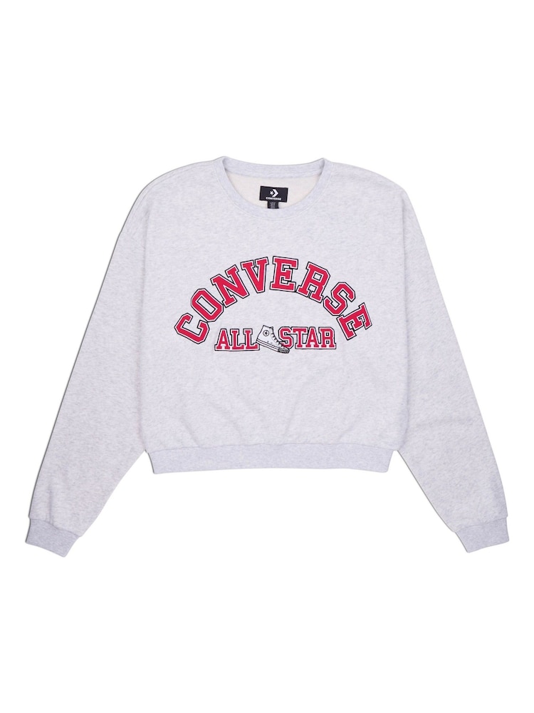 Converse Light Grey Retro Chuck Heritage Crew Sweatshirt - Image 6 of 6 Converse Light Grey Retro Chuck Heritage Crew Sweatshirt - Image 6 of 6