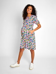 JoJo Maman Bébé Multi Floral Multi Print Maternity & Nursing Dress - Image 1 of 5