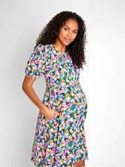 JoJo Maman Bébé Multi Floral Multi Print Maternity & Nursing Dress - Image 2 of 5