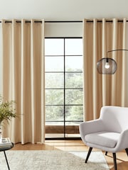 Catherine Lansfield Natural Faux Fur Soft and Cosy Draught Excluder Curtains - Image 2 of 5