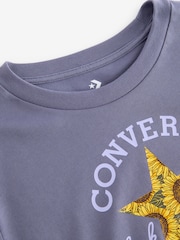 Синий - Футболка из 100% хлопка с принтом Converse - Изображение 3 из 4