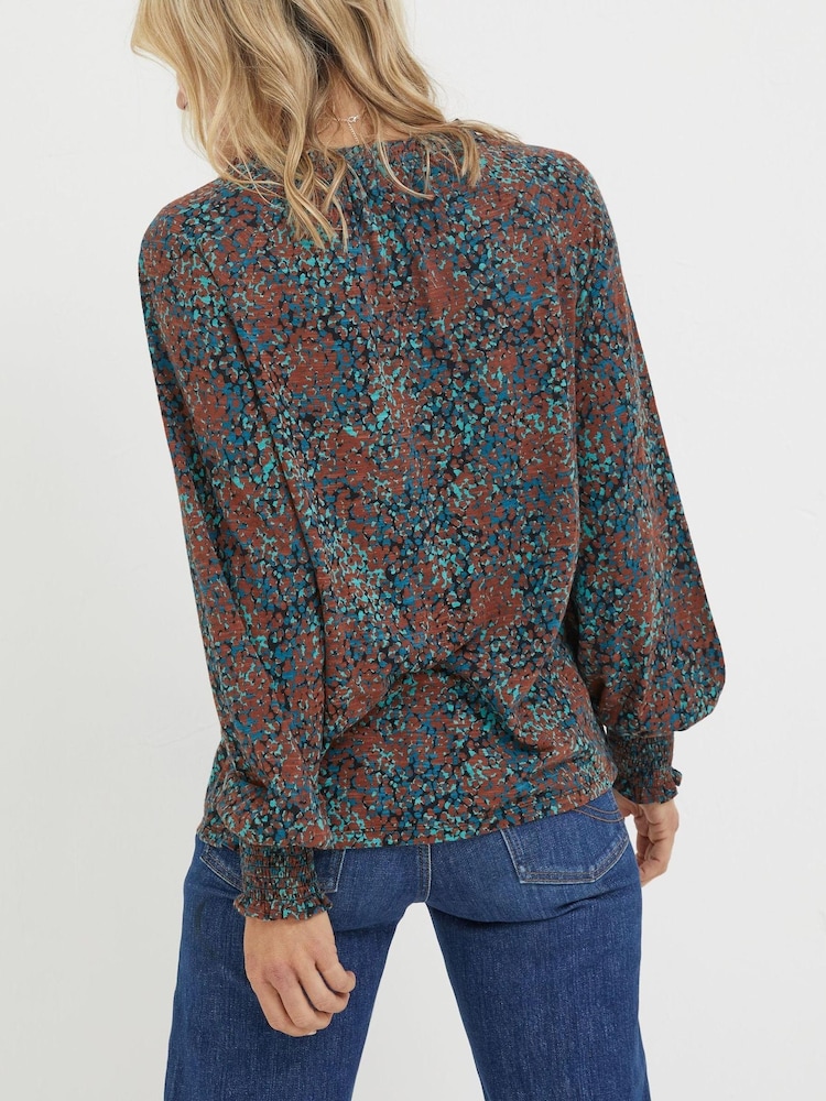 FatFace Green Florence Textured Spot Top - Image 2 of 4