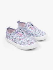 JoJo Maman Bébé Pink Printed Plimsoles - Image 11 of 14