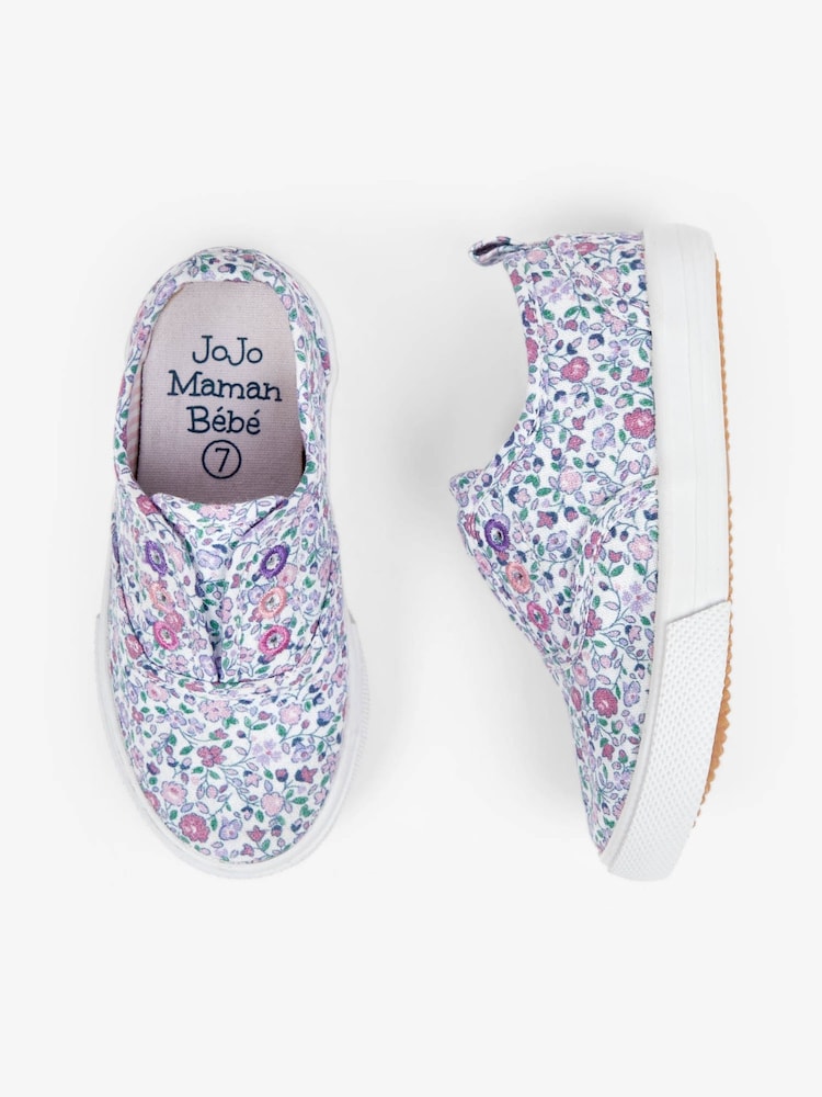 JoJo Maman Bébé Pink Printed Plimsoles - Image 14 of 14