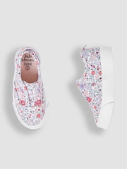 JoJo Maman Bébé Pink Printed Plimsoles - Image 8 of 14