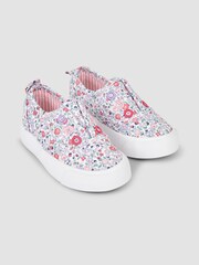 JoJo Maman Bébé Pink Printed Plimsoles - Image 9 of 14
