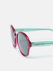 Joules Hyacinth Red Round Rimmed Sunglasses - Image 3 of 4