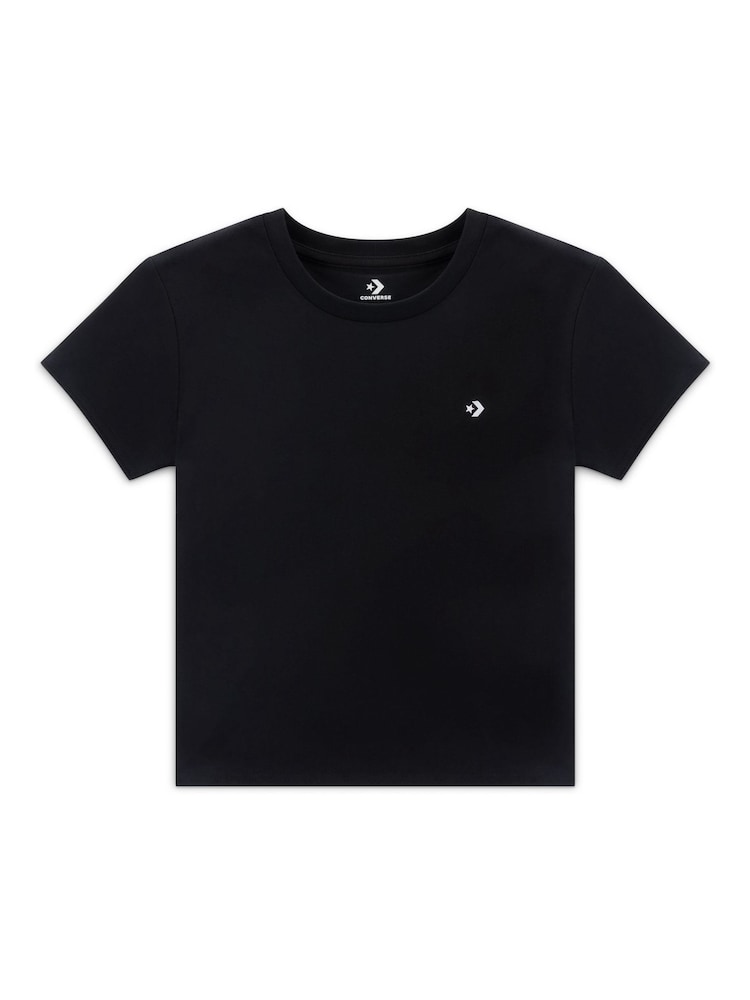 Converse Black Slim Fit 100% Cotton Jersey T-Shirt - Image 1 of 2