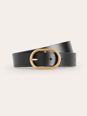 Boden Black Chrome Classic Leather Belt - Image 1 of 4