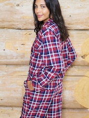 The Little Tailor Red Checked Flannel Button Through Christmas Pyjamas - Image 3 of 5