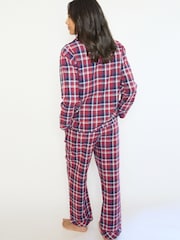 The Little Tailor Red Checked Flannel Button Through Christmas Pyjamas - Image 5 of 5