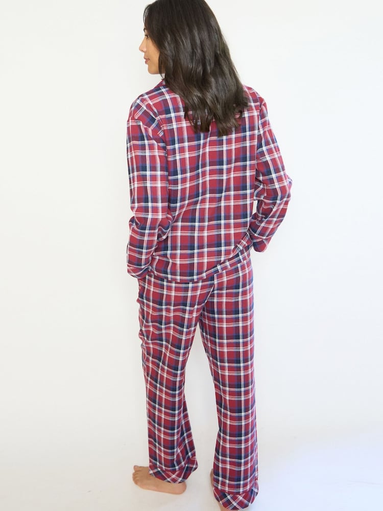 The Little Tailor Red Checked Flannel Button Through Christmas Pyjamas - Image 5 of 5 The Little Tailor Red Checked Flannel Button Through Christmas Pyjamas - Image 5 of 5