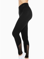 Pineapple Black Mesh Panel High Waisted Leggings - Image 1 of 4