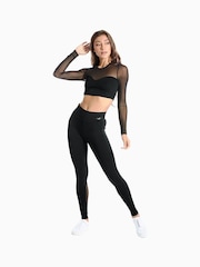 Pineapple Black Mesh Panel High Waisted Leggings - Image 4 of 4
