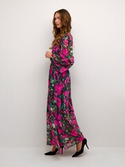 Kaffe Pink Willa V-Neck 3/4 Sleeve Maxi Dress - Image 1 of 5