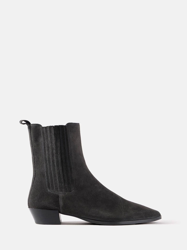 Mint Velvet Grey Kirsten Suede Ankle Boots - Image 1 of 4