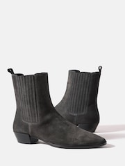 Mint Velvet Grey Kirsten Suede Ankle Boots - Image 3 of 4