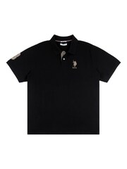 U.S. Polo Assn. Black Big & Tall Mens Player 3 Logo Pique 100% Cotton Polo Shirt - Image 5 of 6