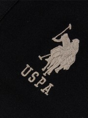 U.S. Polo Assn. Black Big & Tall Mens Player 3 Logo Pique 100% Cotton Polo Shirt - Image 6 of 6