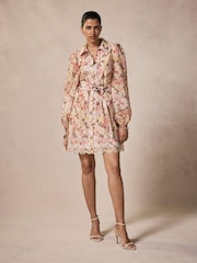 Mint Velvet Pink Floral Print Mini Dress - Image 5 of 8