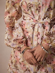 Mint Velvet Pink Floral Print Mini Dress - Image 6 of 8