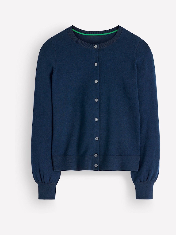 Boden Navy Blue Camilla Cotton Crew Cardigan - Image 1 of 2 Boden Navy Blue Camilla Cotton Crew Cardigan - Image 1 of 2