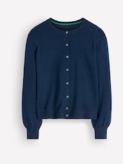 Navy Blue - Boden Camilla Cotton Crew Cardigan - Larawan 6 ng 7