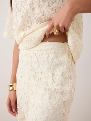 Mint Velvet White Lace Wide Leg Trousers - Image 3 of 7